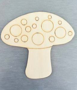 Fairies: Wooden Mushroom Craft Shape (Large,1pc)