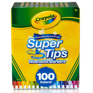 Wooden Items Paint Craft: Crayola Supertips Markers 100Pk