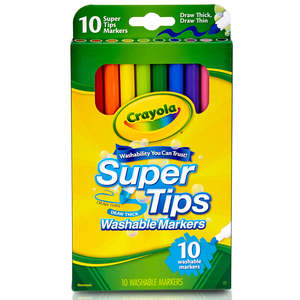 Wooden Items Paint Craft: Crayola Washable Super Tips Markers 10Pk