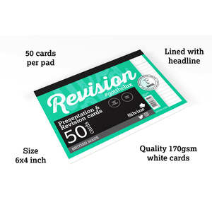 System And Revision Cards: Luxpad Revision and Presentation Card Pad Ruled 6x4 White