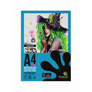 Artgecko Pro Watercolour Sketchpad A4 20 Sheets 300gsm White Paper