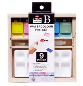 Jasart Byron Watercolour Mini Wooden Box Set Metallic