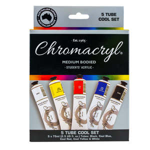 Chromacryl Acrylic Paint Student 5 X 75ml Set