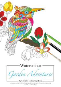 Mothers Day Collection: Jasart Watercolour Colouring Book A4 Garden Adventures