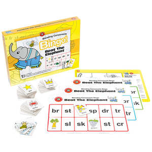 Learning Can Be Fun Bingo: LCBF Bingo Blending Consonant Beat The Elephant