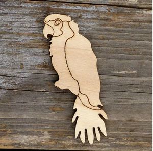 Wooden Items Paint Craft: Wooden Perching Parrot Craft Shape (1pc)