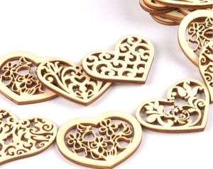 Hearts Hollow out Patterns Wooden Creativity (10pcs)