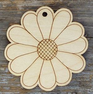 Wooden Items Paint Craft: Wooden Daisy Flower Craft (1pc)