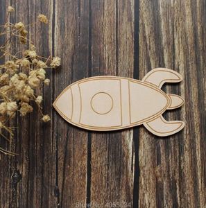 Wooden Items Paint Craft: Wooden Comic Rocket  (1pc)