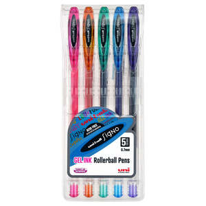Stationery: Uni-ball Signo Fine 0.7mm Capped Pack 5 Asstd UM-120