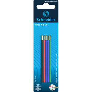 Marker Pens: Schneider Refill Take 4-Refill M assorted Blister 5 pieces