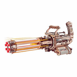 Rokr: Robotime ROKR Rotating-Barrel Machine Gun 3D Wooden Puzzle LQA01
