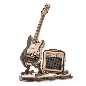 Rokr: Robotime ROKR 3D Wooden Puzzle Electric Guitar TG605K