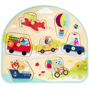 Baby And Toddler: B. Vehicles on the Go Wooden Puzzle (8pc)