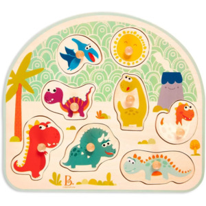 Baby And Toddler: B. Stamping Dinos Wooden Puzzle (8pc)