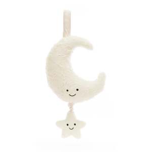 Jellycat: JELLYCAT AMUSEABLES MOON MUSICAL PULL CREAM 6X15X28CM