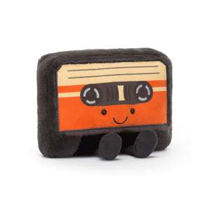 Jellycat: JELLYCAT AMUSEABLES CASSETTE TAPE BLACK 7X18X20CM