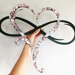 Pink Mussel Shell Infinity Heart