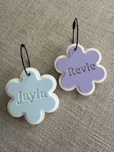 New Art: Personalised Flower Acrylic Bag Tag