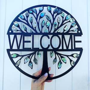 Paua Collection: Paua Welcome Tree of Life Monogram