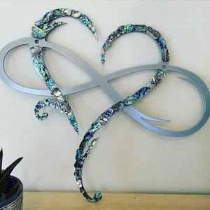 Sale: Silver Paua Infinity Heart