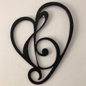Love Collection: Black Treble Heart