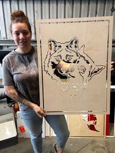 Kiwiana Art: Wooden Wolves Panel
