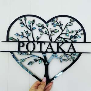 Paua Art Collection: Paua Monogram Tree of Life