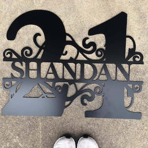 Celebrations Love Metal Wall Art: Number / Double Letter Monogram