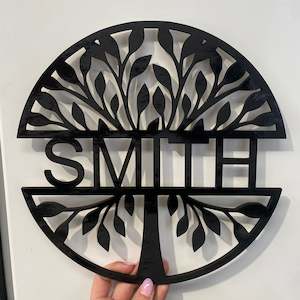 Personlised Letter Or Number Monograms: Steel Monogram Tree Of Life