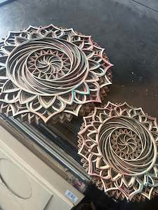 Wood Collection: Optical Illusion Mandala