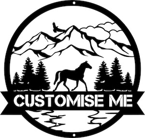 Hunting Fishing: Horse Scene Monogram