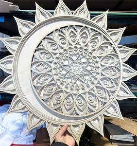 Wooden Moon Mandala