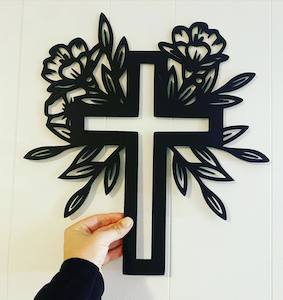 Paua Collection: Floral Cross
