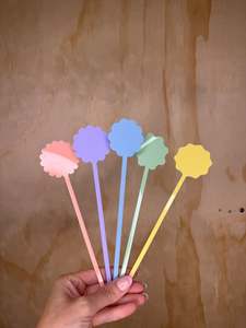 New Art: Scallop Drink Stirrers – Set of 5 🍹🌸