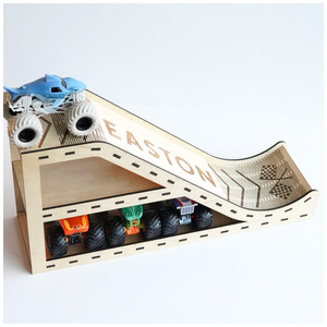 New Art: Personalised Wooden Toy Car Ramp & Garage