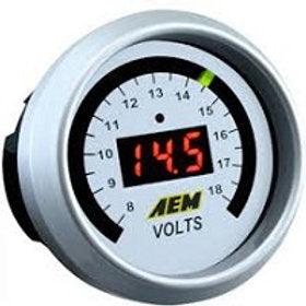 Aem Classic Digital Gauge: AEM Voltage Display Gauge, 8-18V, Includes BLK/White Display