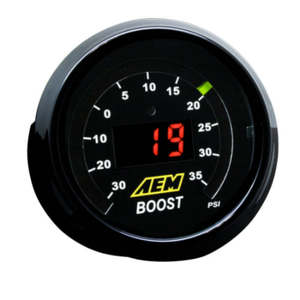 Aem Classic Digital Gauge: AEM Classic Boost Display Gauge Kit Reads from -30 to 35 PSI