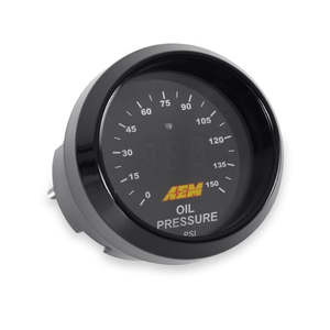AEM Oil Pressure Gauge, 0~150PSi, Includes BLK/White Display