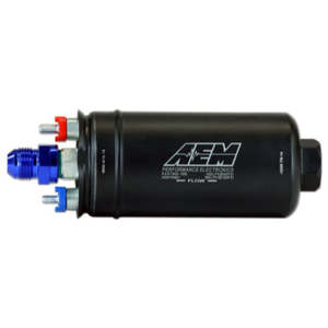 AEM E85 Compatible Inline High Flow Fuel Pump, 400LPH, -10AN Inlet, -6AN Outlet