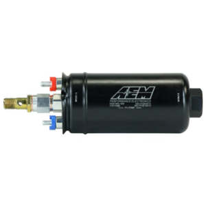 AEM E85 Compatible Inline High Flow Fuel Pump, 400LPH, M18 Inlet, M12 Outlet