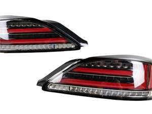 Tail Lights: Black Fiber Sequential LED Taillights for 99-02 Nissan Silvia 200SX S15 Spec R tail lights