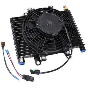Competition Oil & Transmission Cooler -10 ORB, 13.5" x 11.5" x 3.95", with Fan & Switch