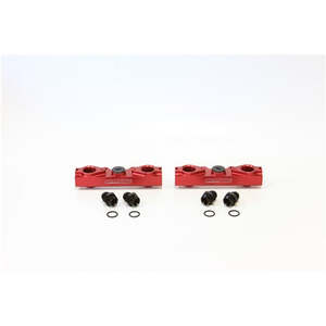 Aeroflow Fuel Rails: Aeroflow Subaru EJ20, EJ25 Side Feed Billet EFI Fuel Rails - Red - AF64-2057R