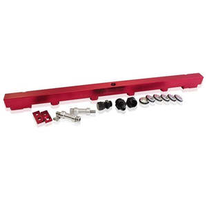 Aeroflow Fuel Rails: Aeroflow Nissan RB25 Billet EFI Fuel Rail - Red - AF64-2010R
