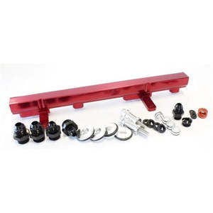 Aeroflow Fuel Rails: Aeroflow Nissan S13 SR20 Billet EFI Fuel Rail - Red - AF64-2009R
