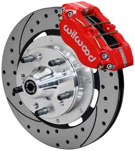 Brake Rotors: Wilwood Dynapro Dust-Boot Front Brake Kit - 4-Piston 12.19" - Red Caliper WB140-13203-DR
