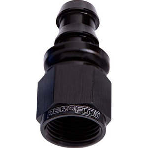Aeroflow 400 / 510 Series Full Flow Push Lock Straight Hose End -12AN - AF401-12BLK