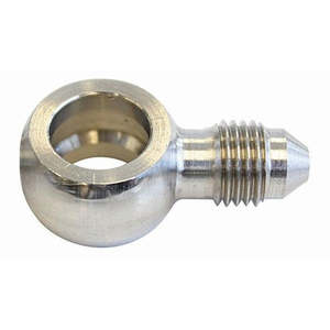 Aeroflow: Aeroflow Stainless Steel Short Banjo to Male AN -3AN 10mm (3/8") to -3AN Male - AF310-03