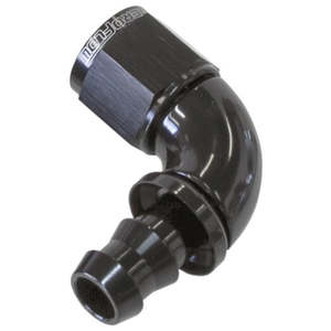 Aeroflow 510 Series Full Flow Tight Radius Push Lock 90° Hose End -8AN Black - AF513-08BLK